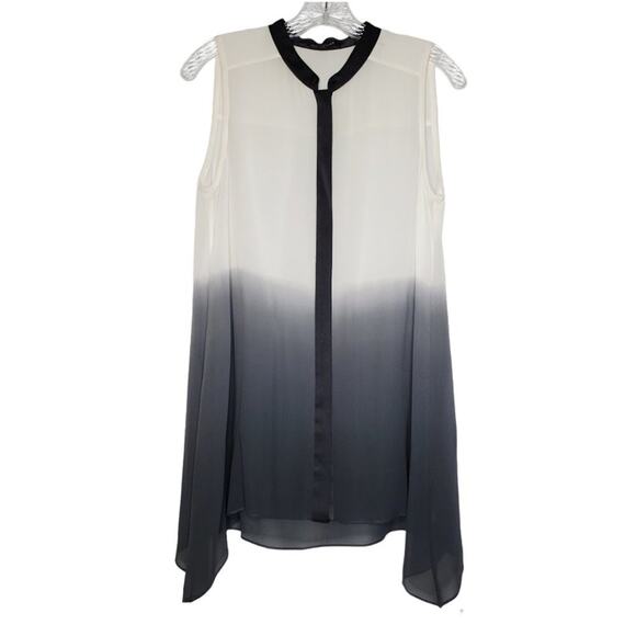 Eileen Fisher Ombre Sheer Silk Georgette Tunic Tank Top Blouse, size XS - Picture 1 of 7